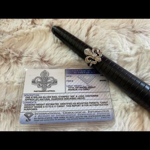 Sterling Silver and Diamond Fleur de Lis Ring